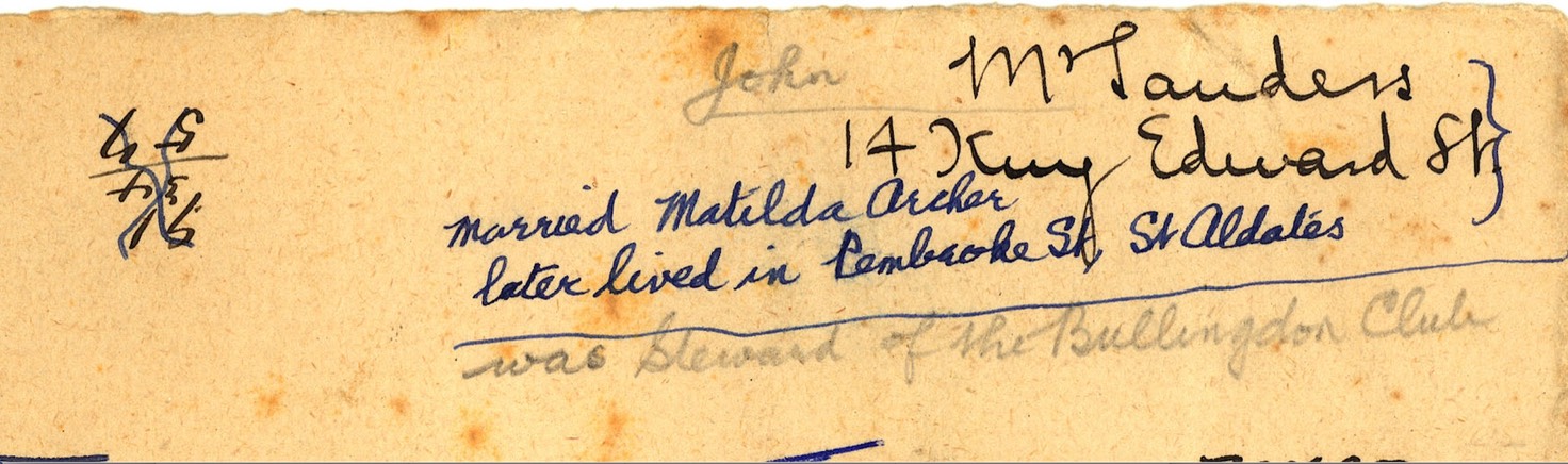 John Sanders - manuscript notes
